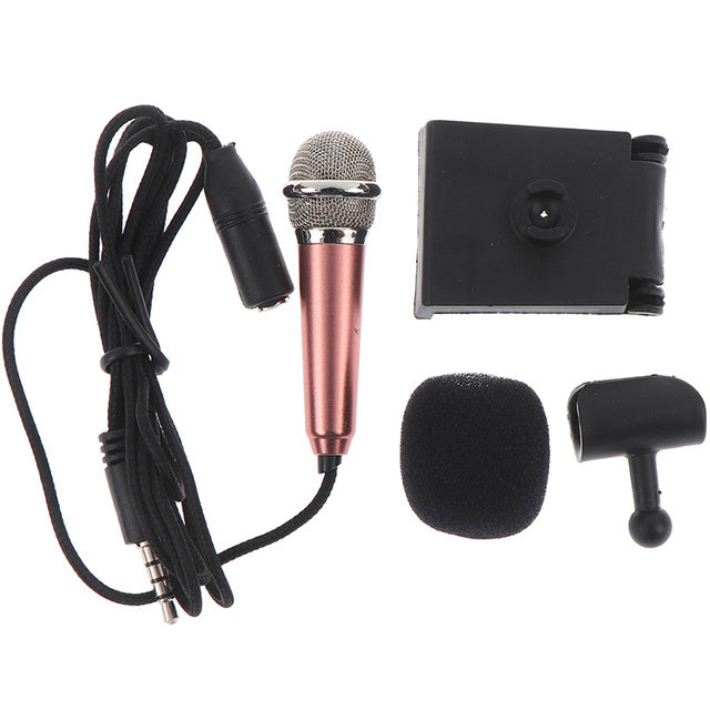 Portable 3.5mm Stereo Studio Mic KTV Karaoke Mini Microphone