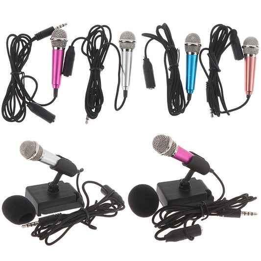 Portable 3.5mm Stereo Studio Mic KTV Karaoke Mini Microphone