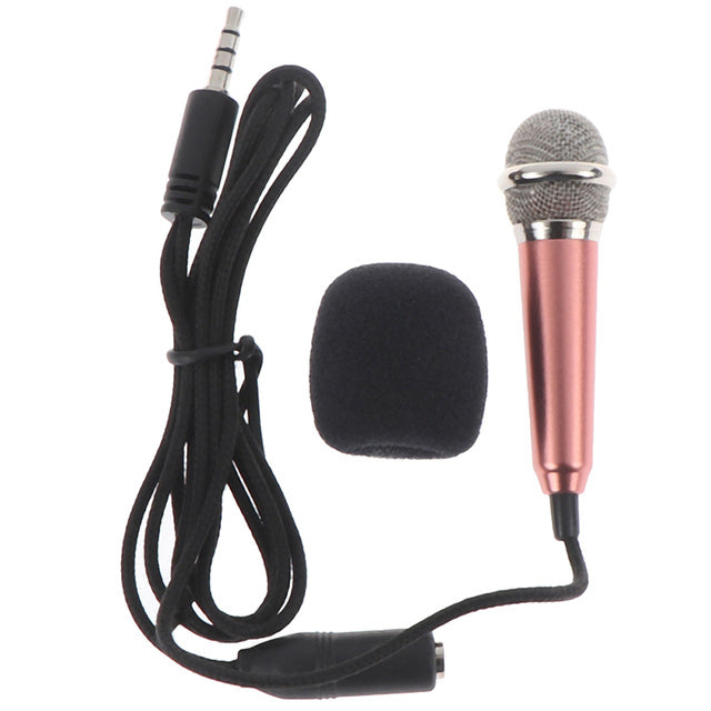 Portable 3.5mm Stereo Studio Mic KTV Karaoke Mini Microphone